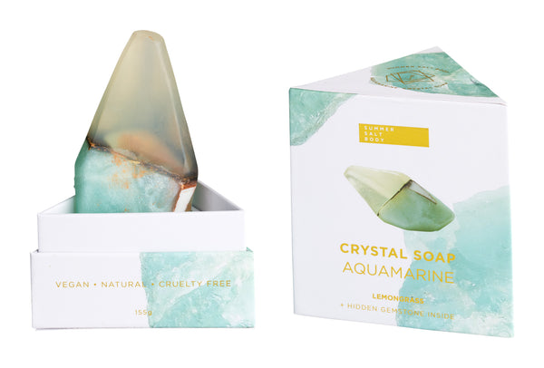 Aquamarine Crystal Soap - with hidden gemstone!